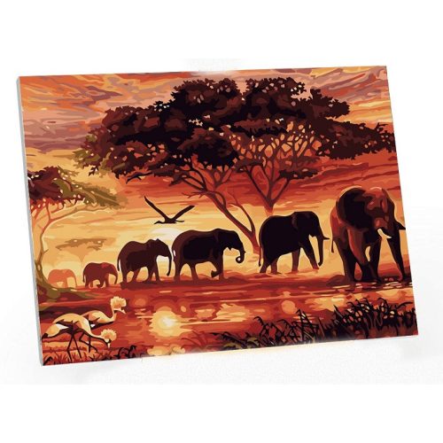 Elefántok 40x50 számok szerinti festés kép