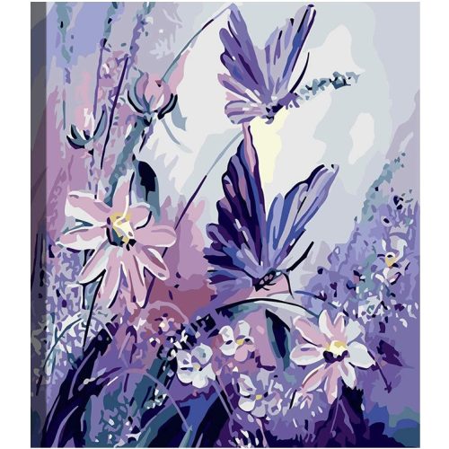 Virágok és Pillangók 40x50 számok szerinti festés kép
