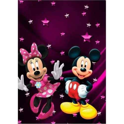 Mickey és Minnie 2 30x40 cm 5D kör alakú gyémántszemes kirakó