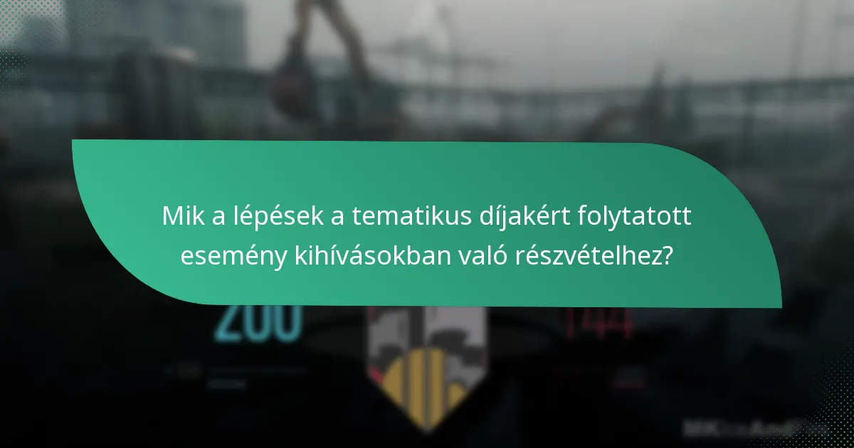 Mik a lépések a tematikus díjakért folytatott esemény kihívásokban való részvételhez?